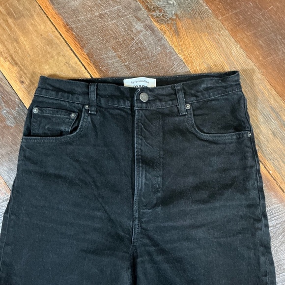 Reformation Cynthia High Rise Straight Jeans Wash Black Size 29 - Picture 5 of 12